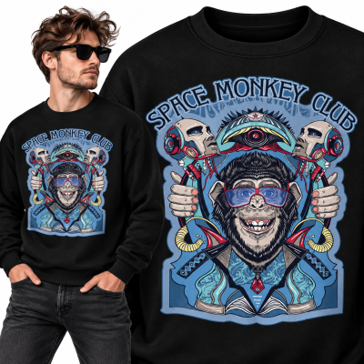 BLUZA ŚMIESZNA  SPACE MONKEY CLUB